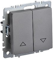 Выключатель жалюзи без фиксации без рамки IEK Brite ВС10-1-5-БрС 2-кл. сталь картинка